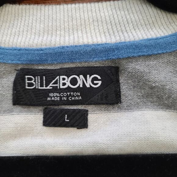 Billabong Gray/White Striped Cardigan SZ L - Picture 3 of 4